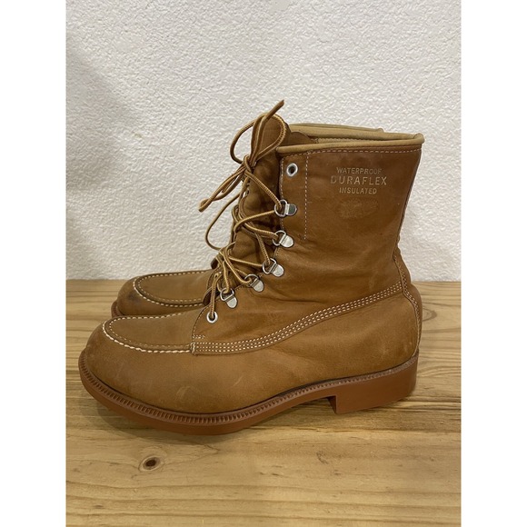 Vintage Dunham Duraflex  Leather Boots Size 8F Made In Canada.